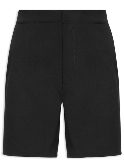 Bermuda Feminina Alfaiataria Cintura Alta – Preto