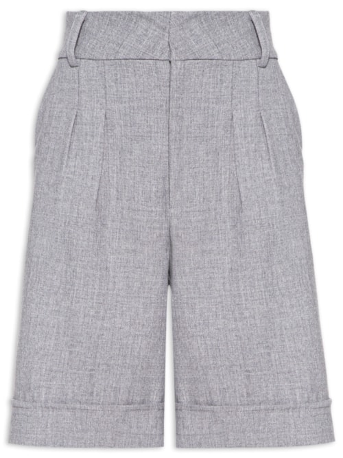 Bermuda Feminina Alfaiataria – Cinza