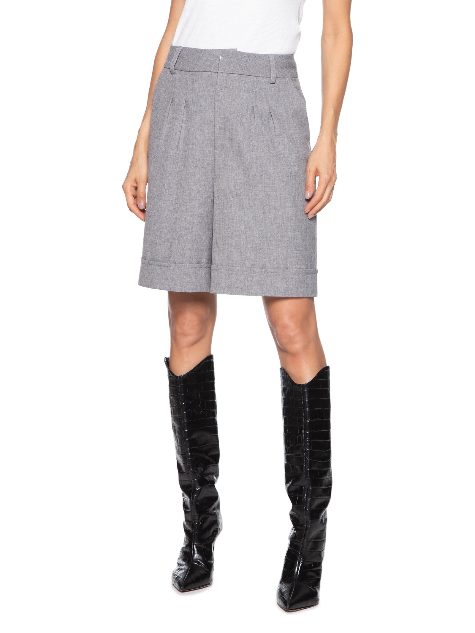 Bermuda Feminina Alfaiataria Cinza Colcci