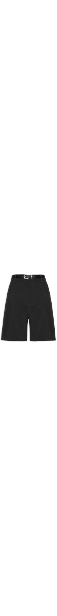 Bermuda Feminina Alfaiataria Com Cinto - Preto