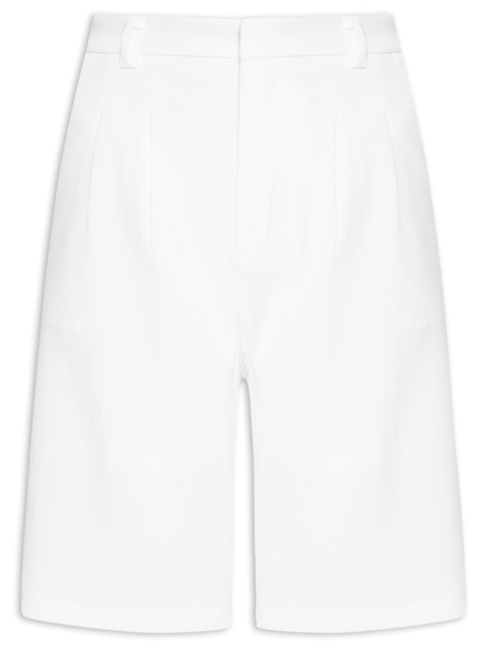 Bermuda Feminina Alfaiataria Off White Basiq