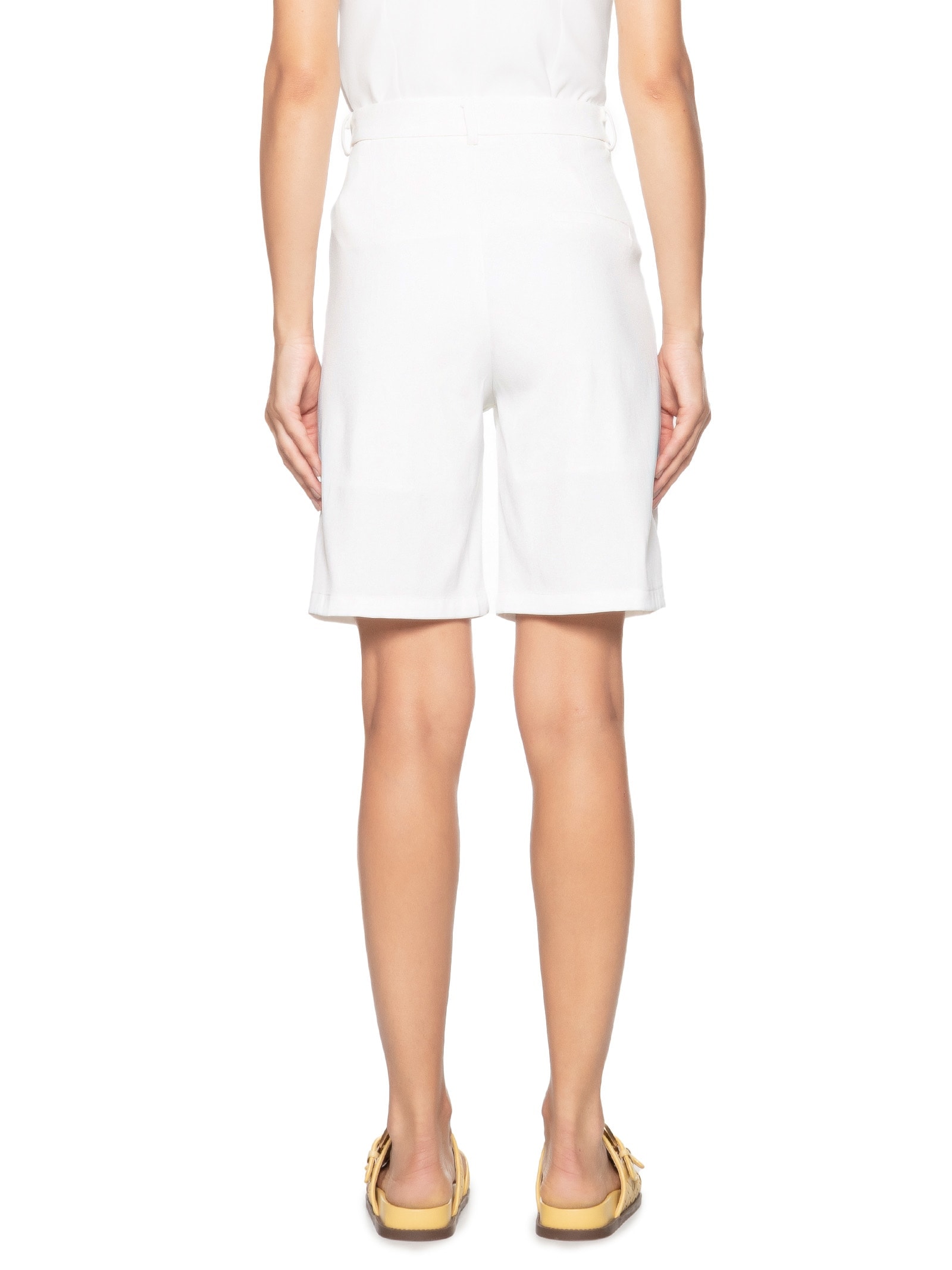 Bermuda Feminina Alfaiataria Off White Basiq