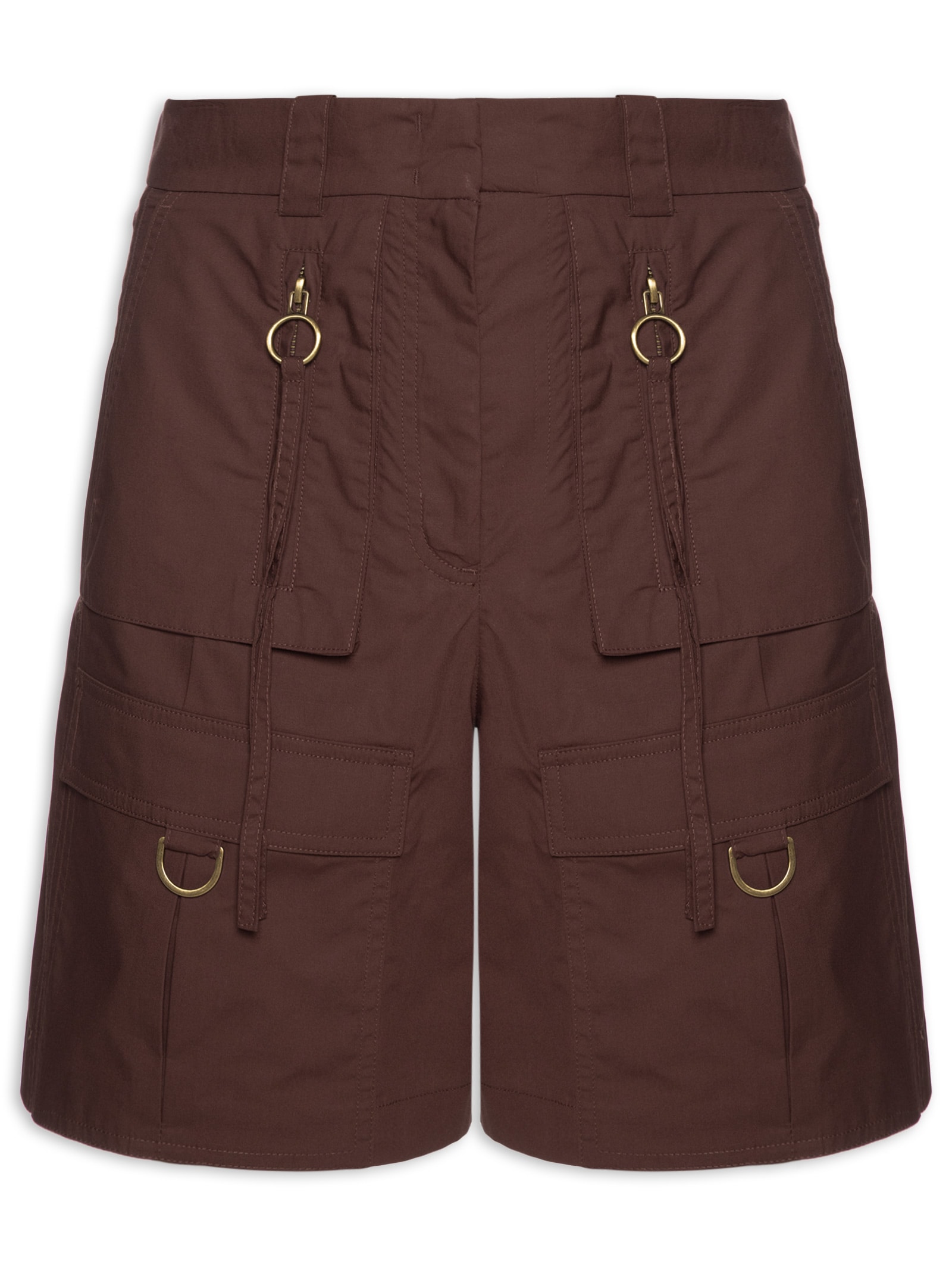 Bermuda Feminina Algodão Paper Marrom Animale