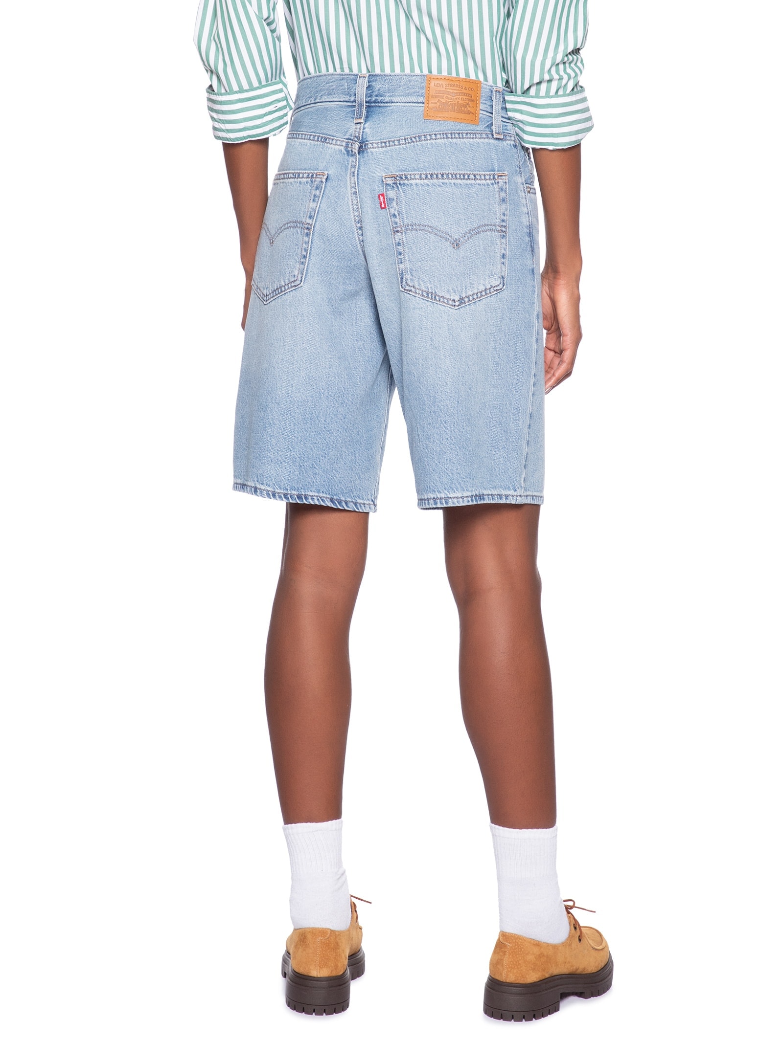 Bermuda Feminina Baggy Dad Jort Azul Levi's