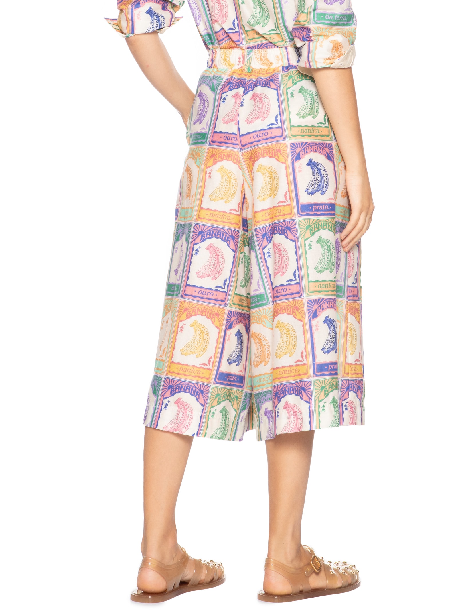 Bermuda Feminina Banana Selo Bege Farm