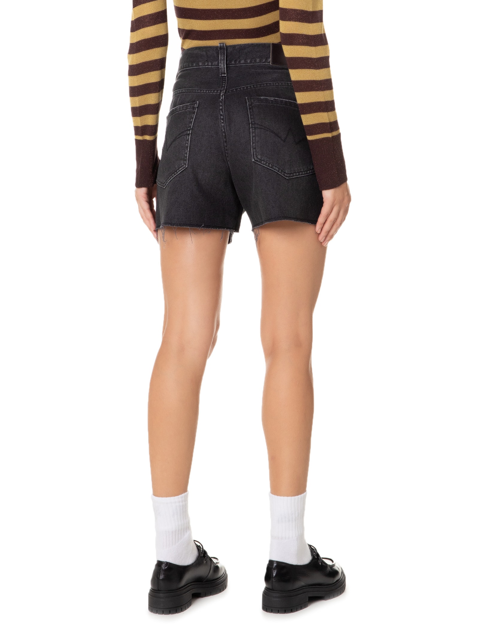 Bermuda Feminina Basic Black Com Fenda Preto Animale Jeans