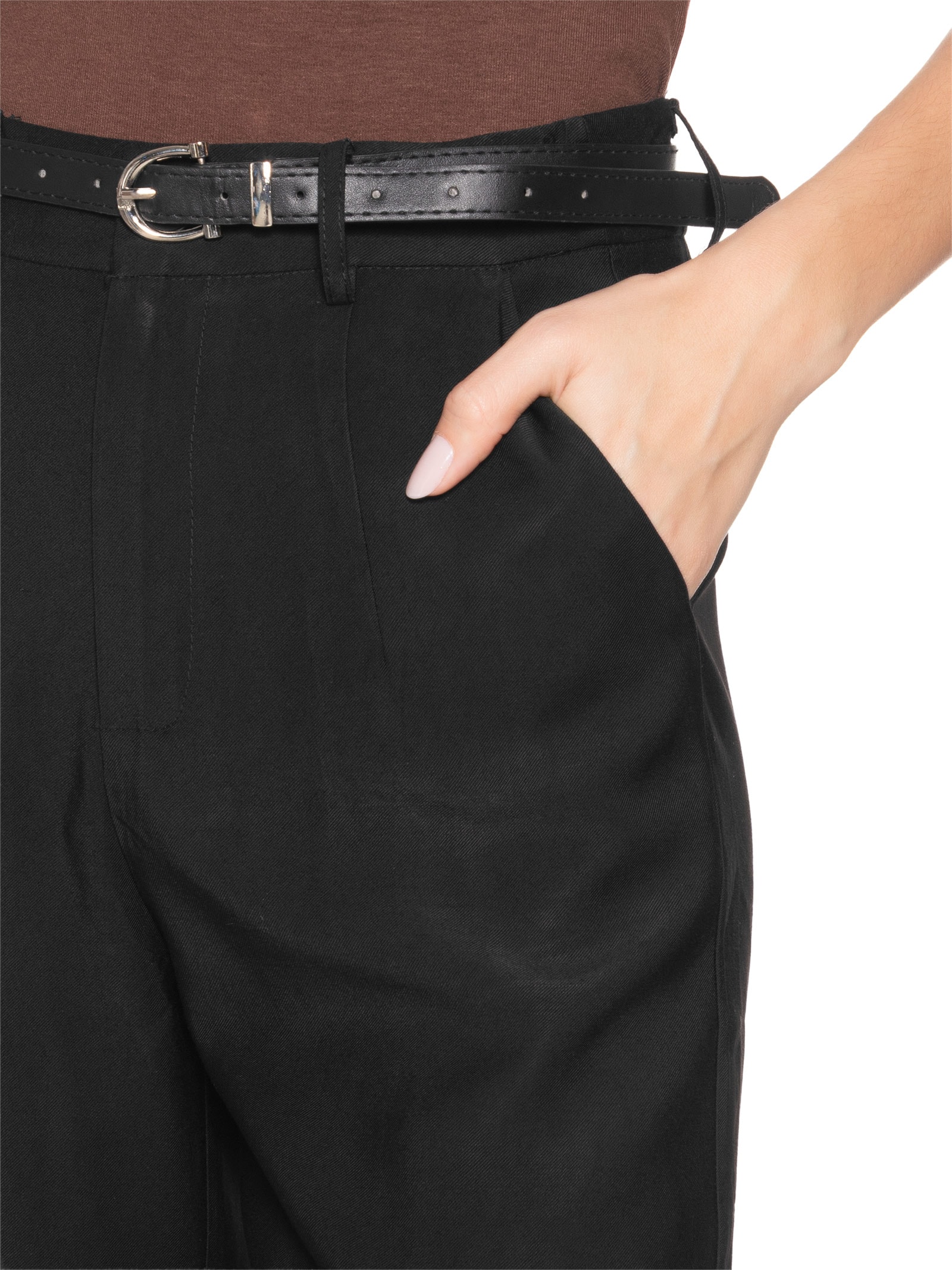 Bermuda Feminina Básica Com Cinto Preto Basiq