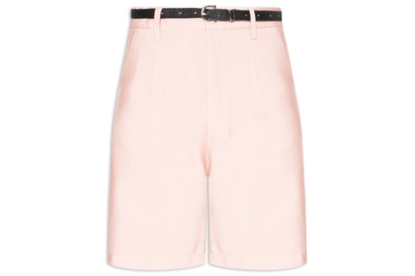 Bermuda Feminina Básica Com Cinto - Rosa