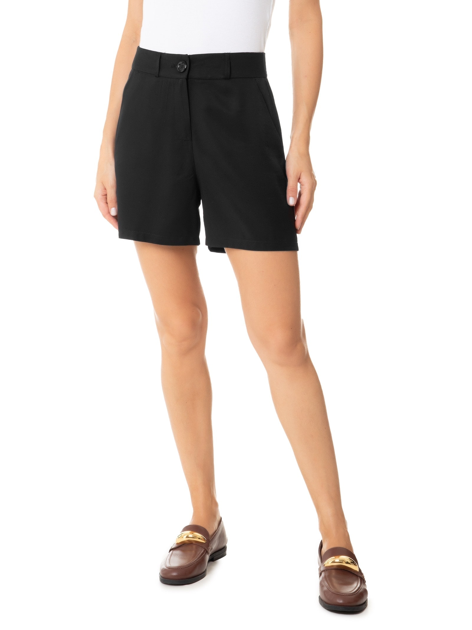 Bermuda Feminina Básica Preto Basiq