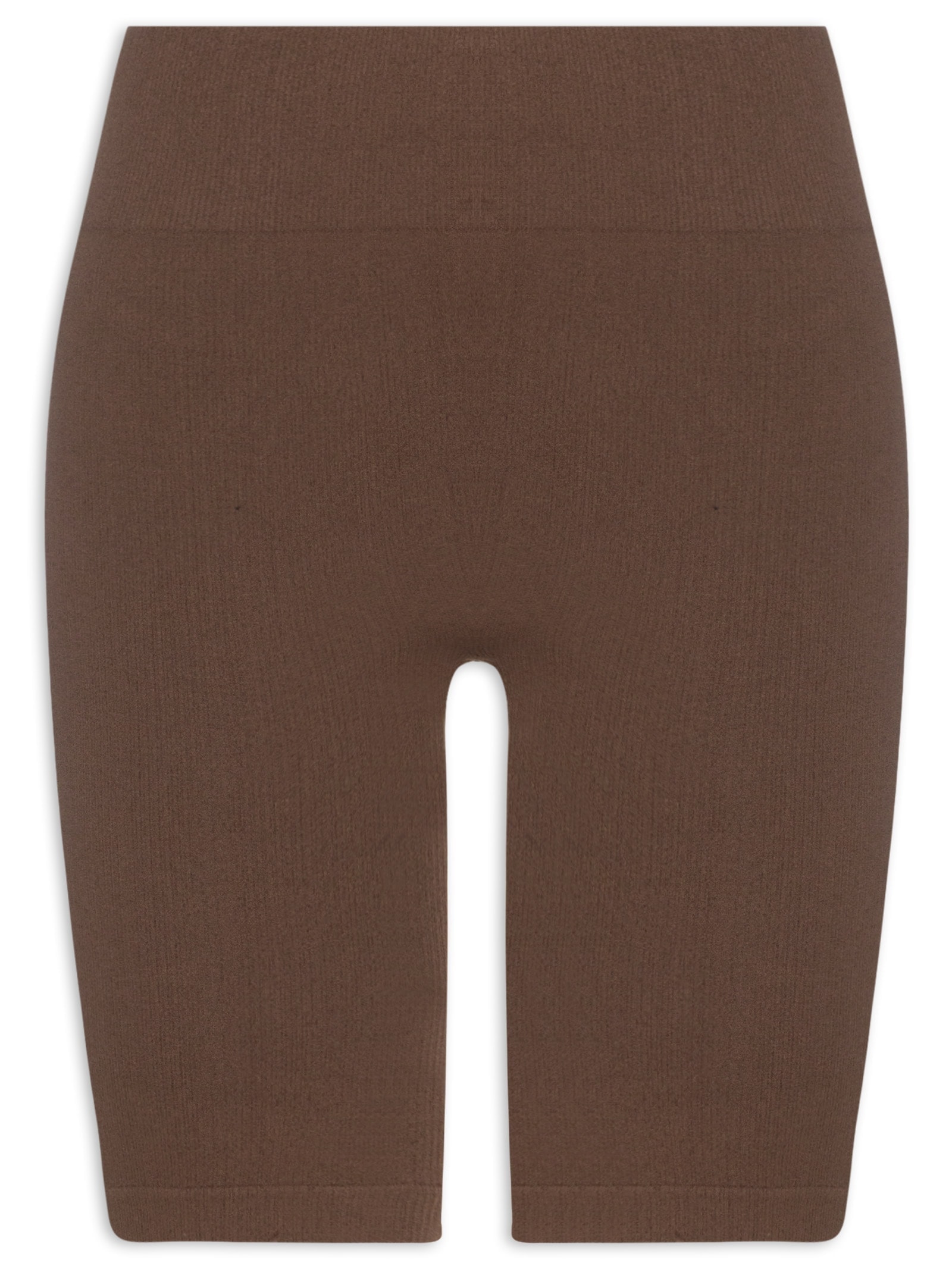 Bermuda Feminina Biker Canelada Marrom Basiq