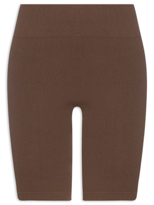 Bermuda Feminina Biker Canelada – Marrom