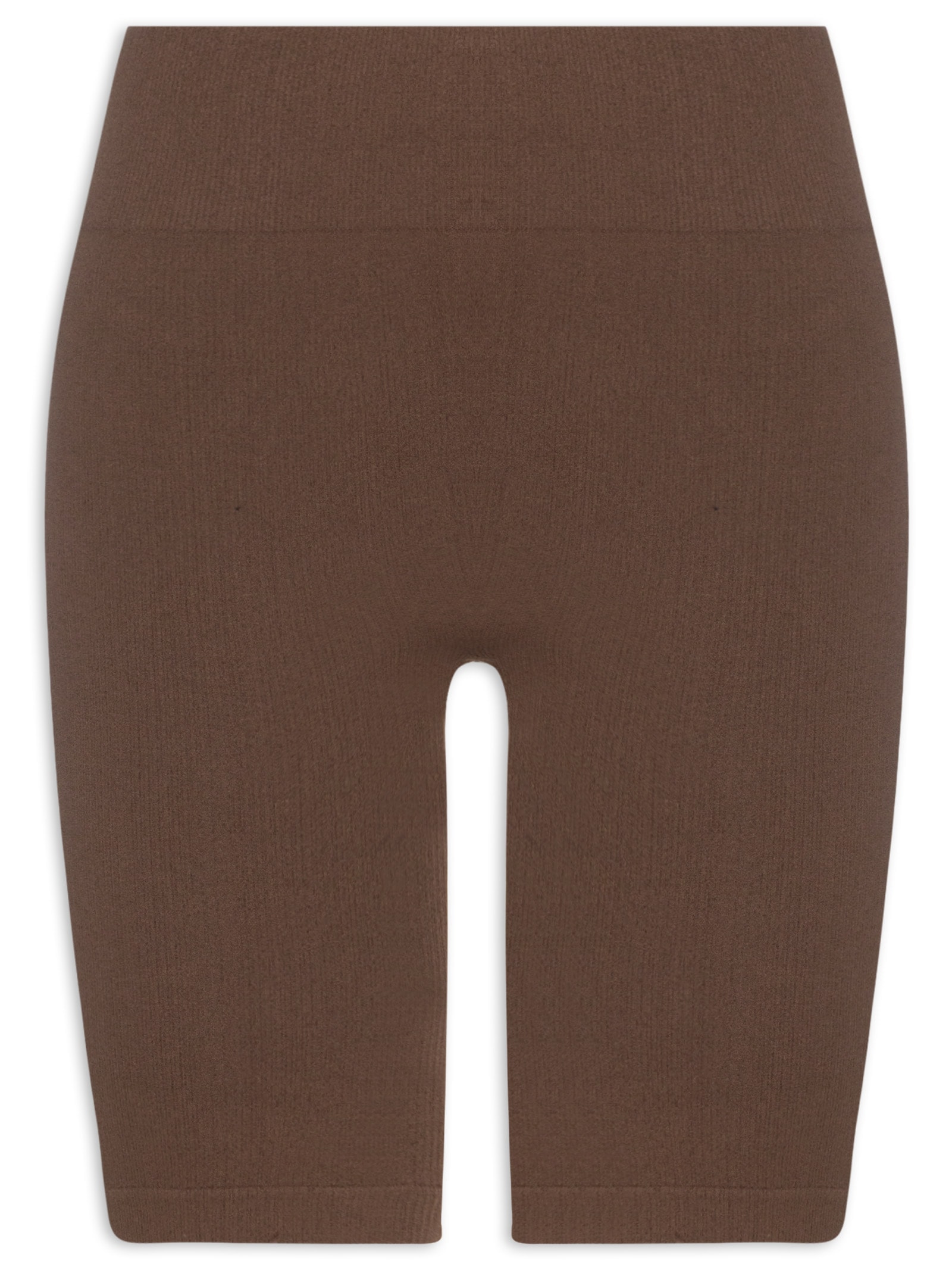 Bermuda Feminina Biker Canelada Marrom Basiq