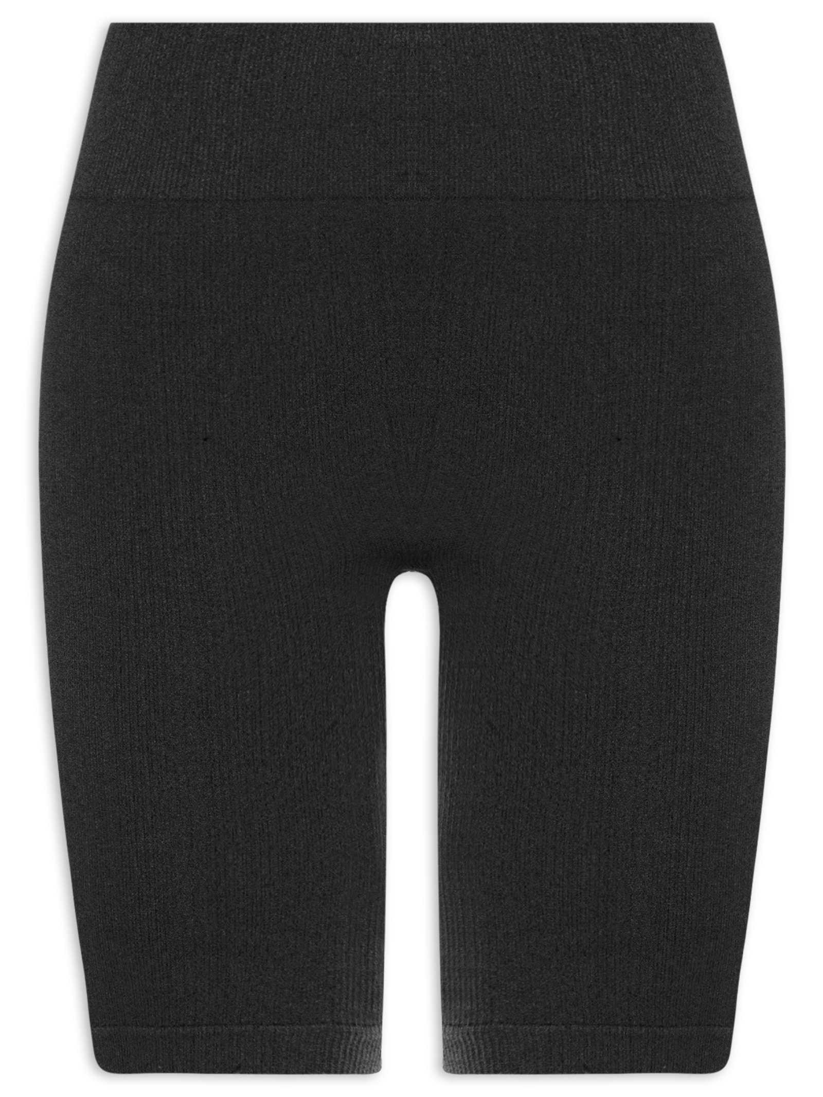 Bermuda Feminina Biker Canelada Preto Basiq