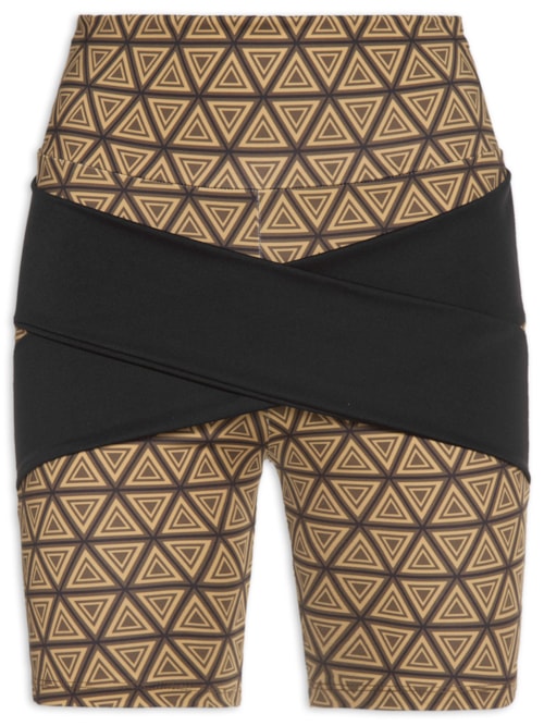 Bermuda Feminina Biker Estampada – Marrom