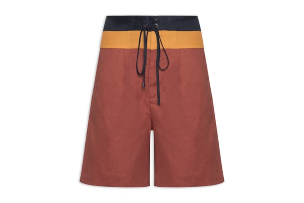 Bermuda Feminina Boardshorts Linho - Vermelho