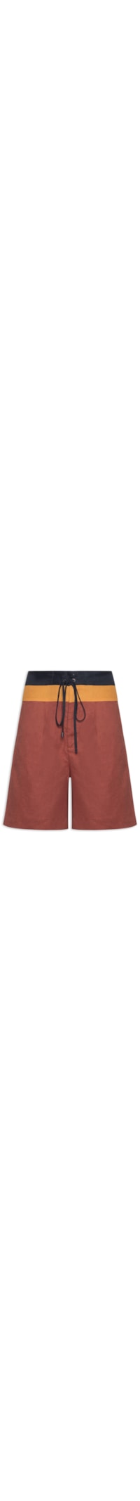 Bermuda Feminina Boardshorts Linho - Vermelho