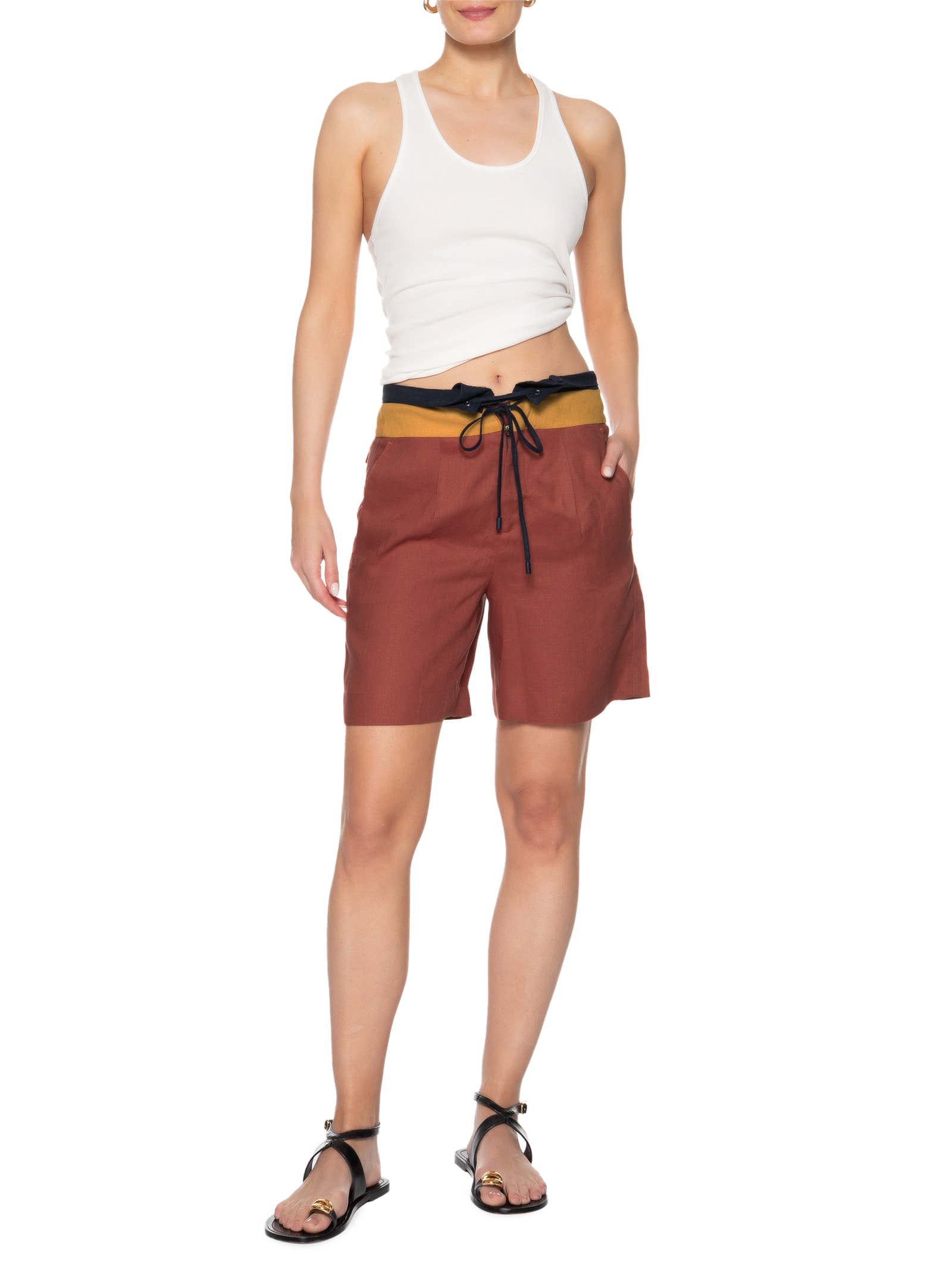 Bermuda Feminina Boardshorts Linho Vermelho Animale