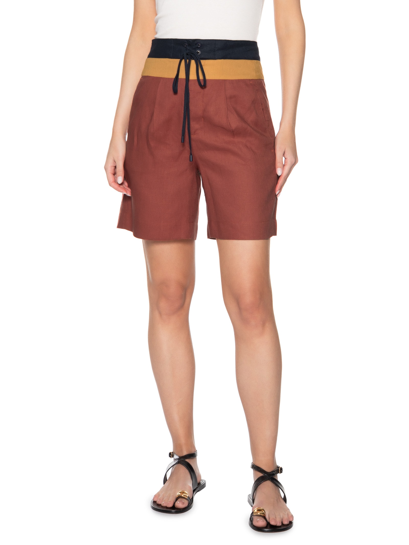 Bermuda Feminina Boardshorts Linho Vermelho Animale