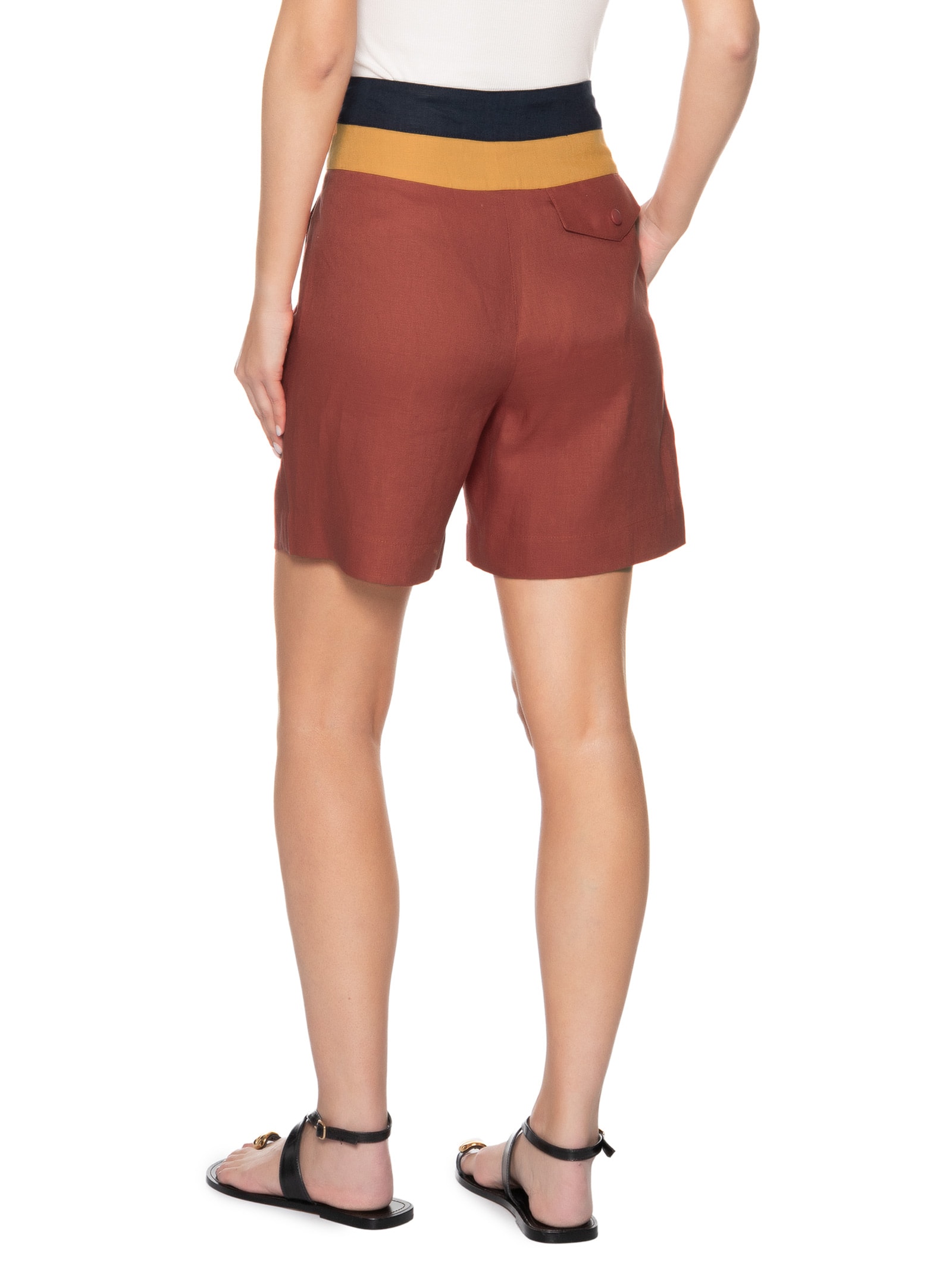 Bermuda Feminina Boardshorts Linho Vermelho Animale