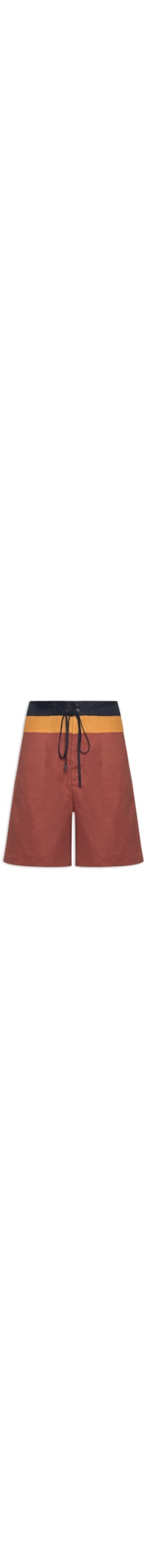 Bermuda Feminina Boardshorts Linho - Vermelho