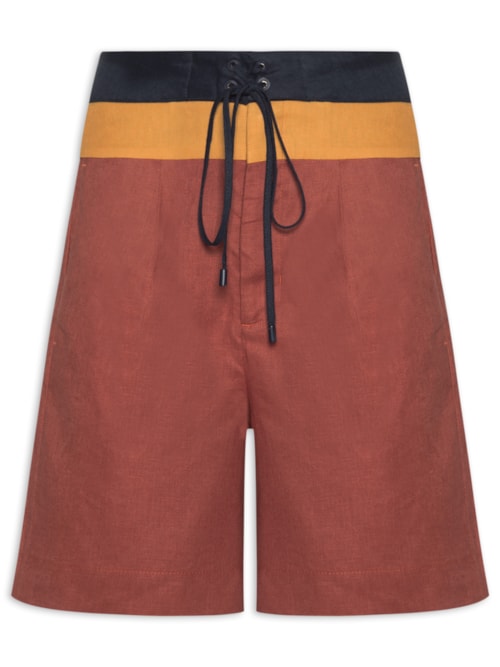 Bermuda Feminina Boardshorts Linho – Vermelho