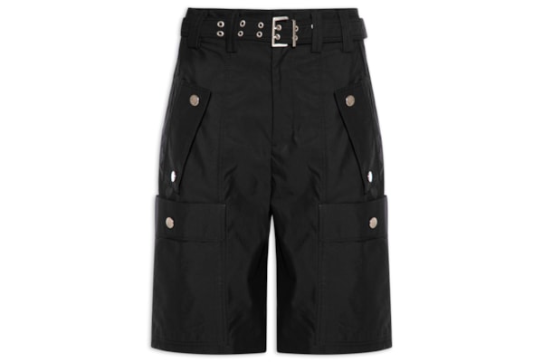 Bermuda Feminina Bolsos Com Cinto - Preto