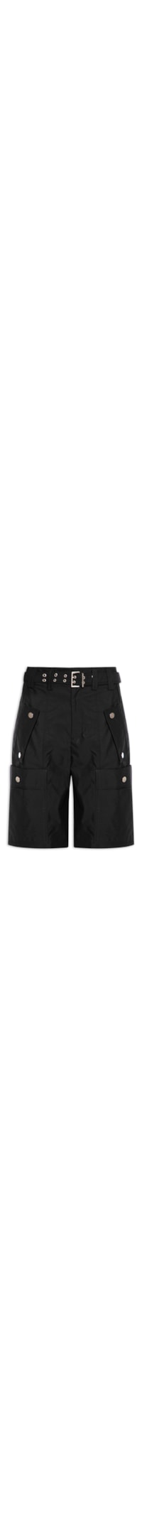 Bermuda Feminina Bolsos Com Cinto - Preto