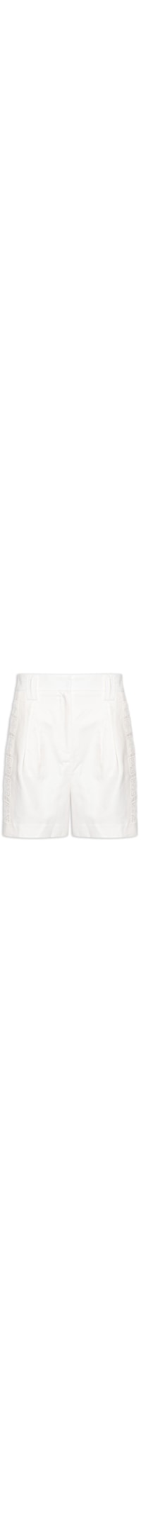 Bermuda Feminina Bordado Lateral - Branco