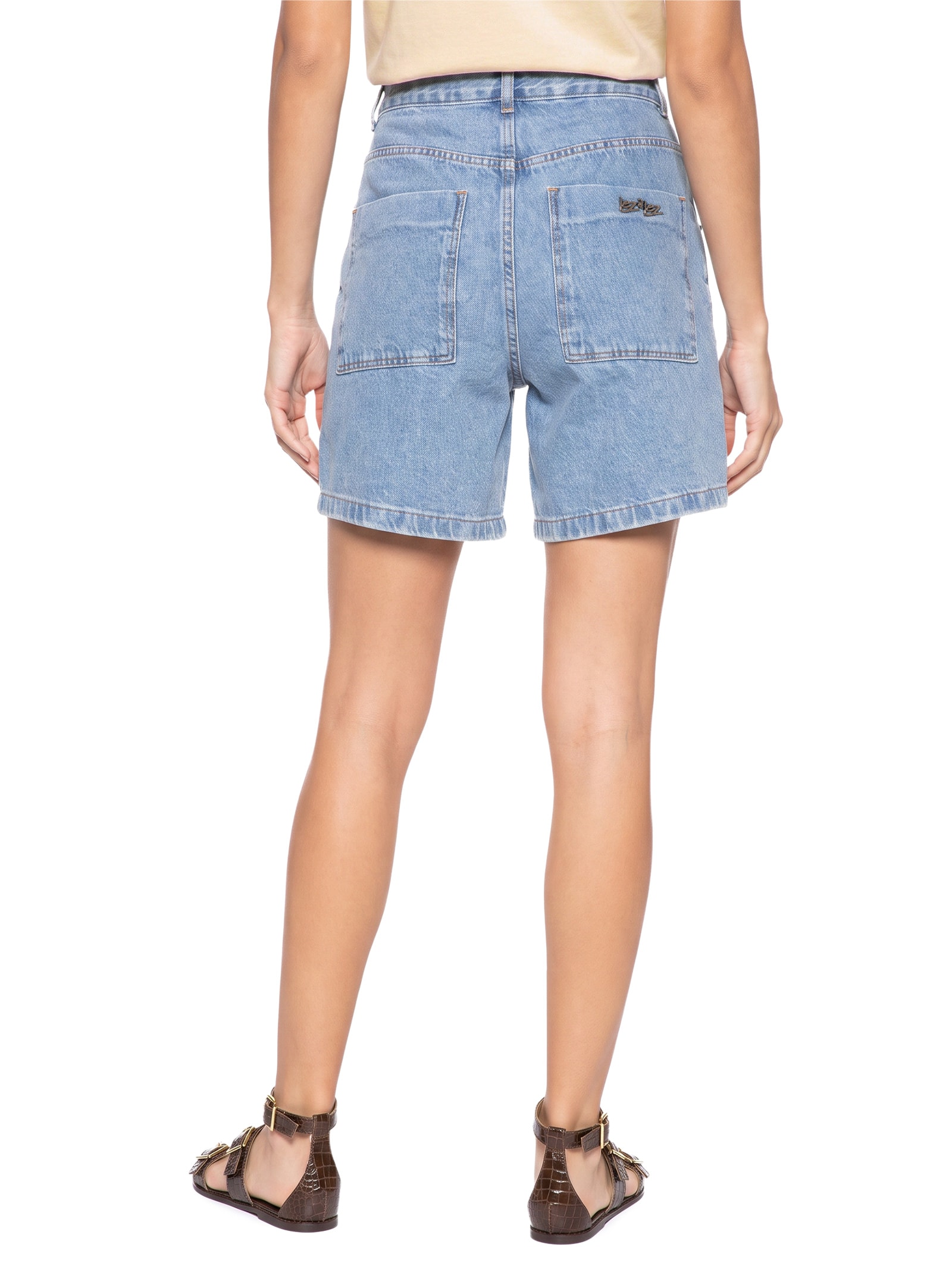 Bermuda Feminina Boyfriend Jeans Azul Lez A Lez