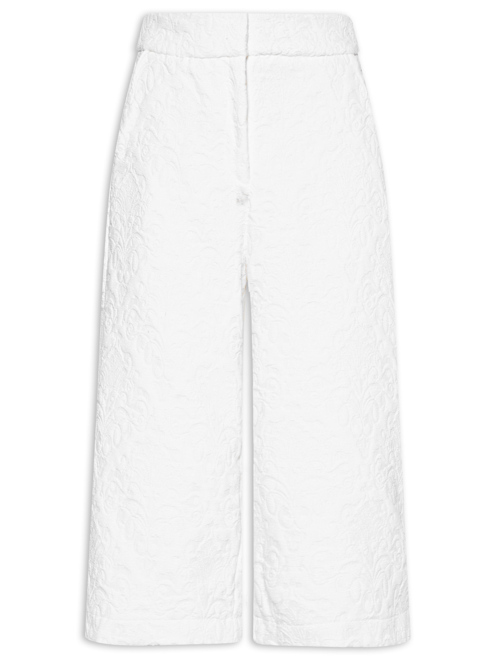 Bermuda Feminina Cintura Alta Em Jacquard Branco '2Essential