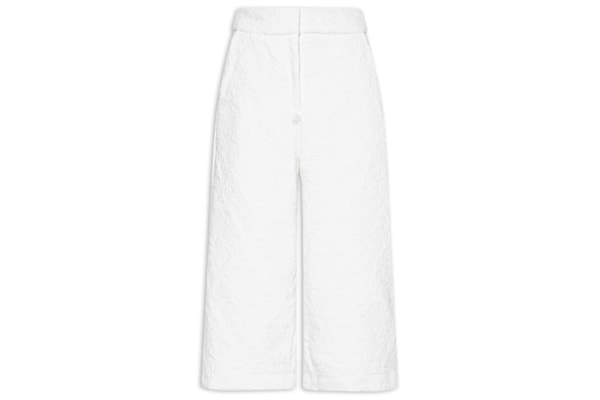Bermuda Feminina Cintura Alta Em Jacquard - Branco