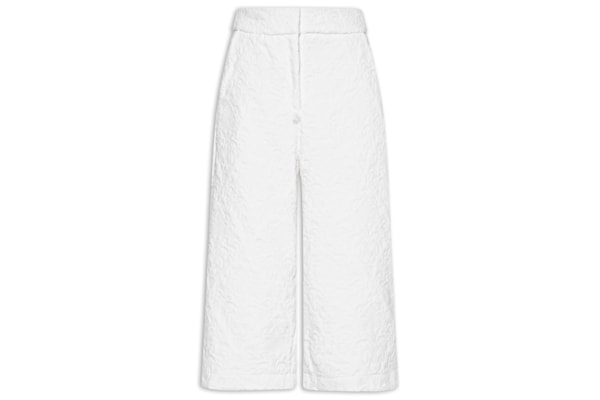 Bermuda Feminina Cintura Alta Em Jacquard - Branco