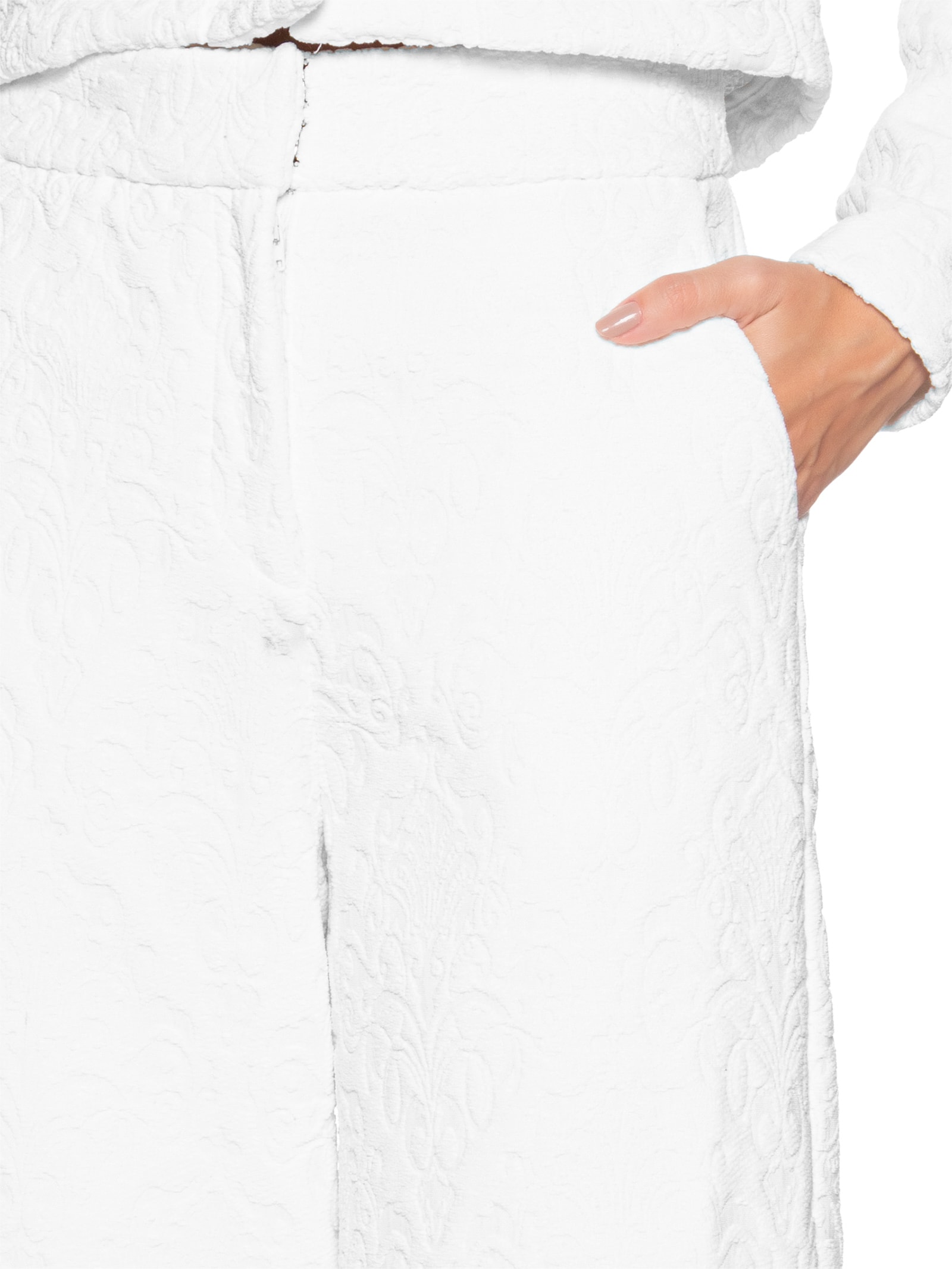 Bermuda Feminina Cintura Alta Em Jacquard Branco '2Essential