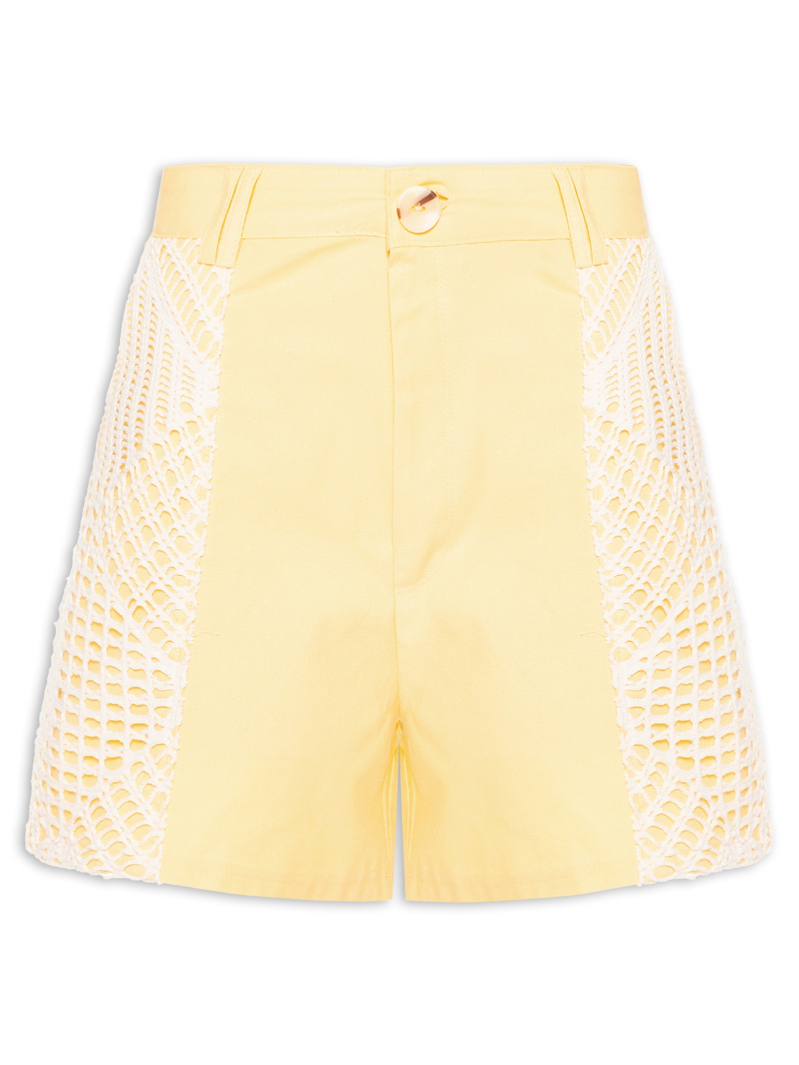 Bermuda Feminina Com Aplicações Smiley Amarelo My Favorite