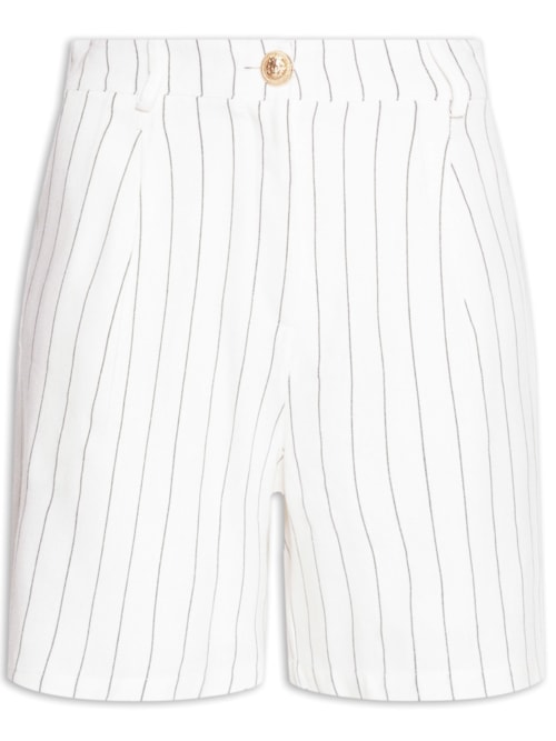 Bermuda Feminina com Bolsos Laterais – Off White
