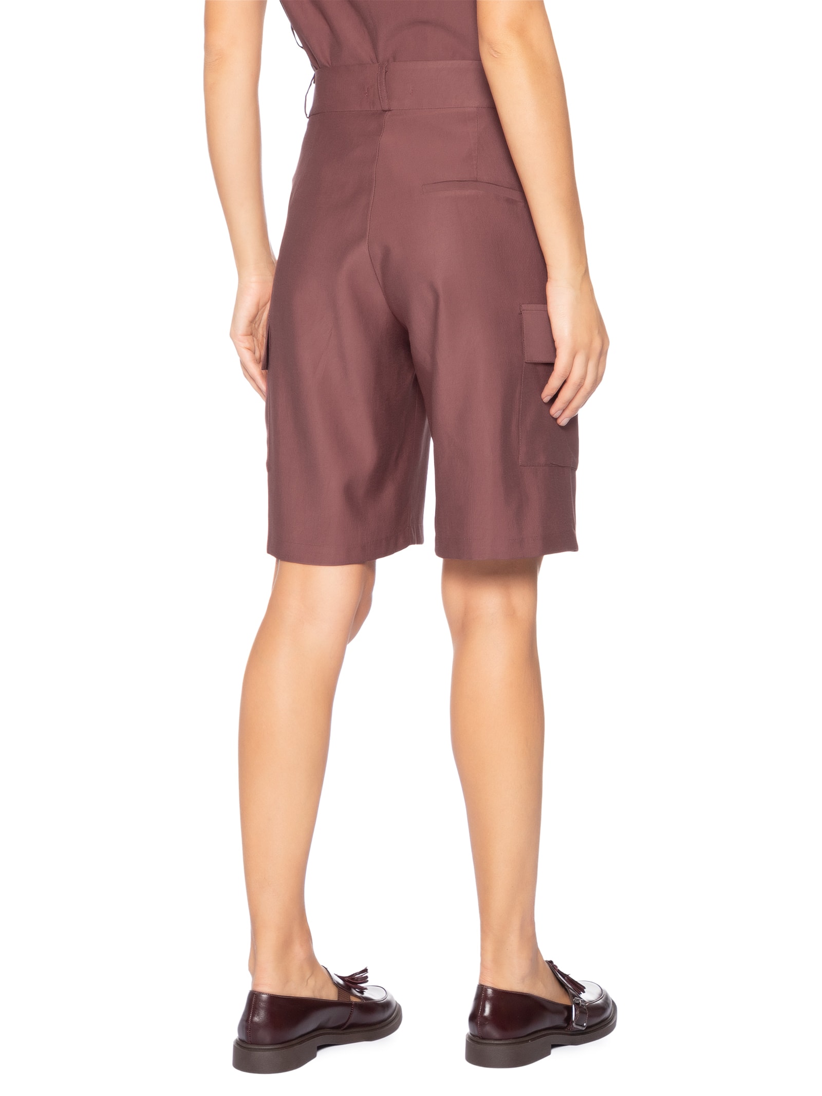 Bermuda Feminina Com Bolsos Laterais Vermelho '2Essential