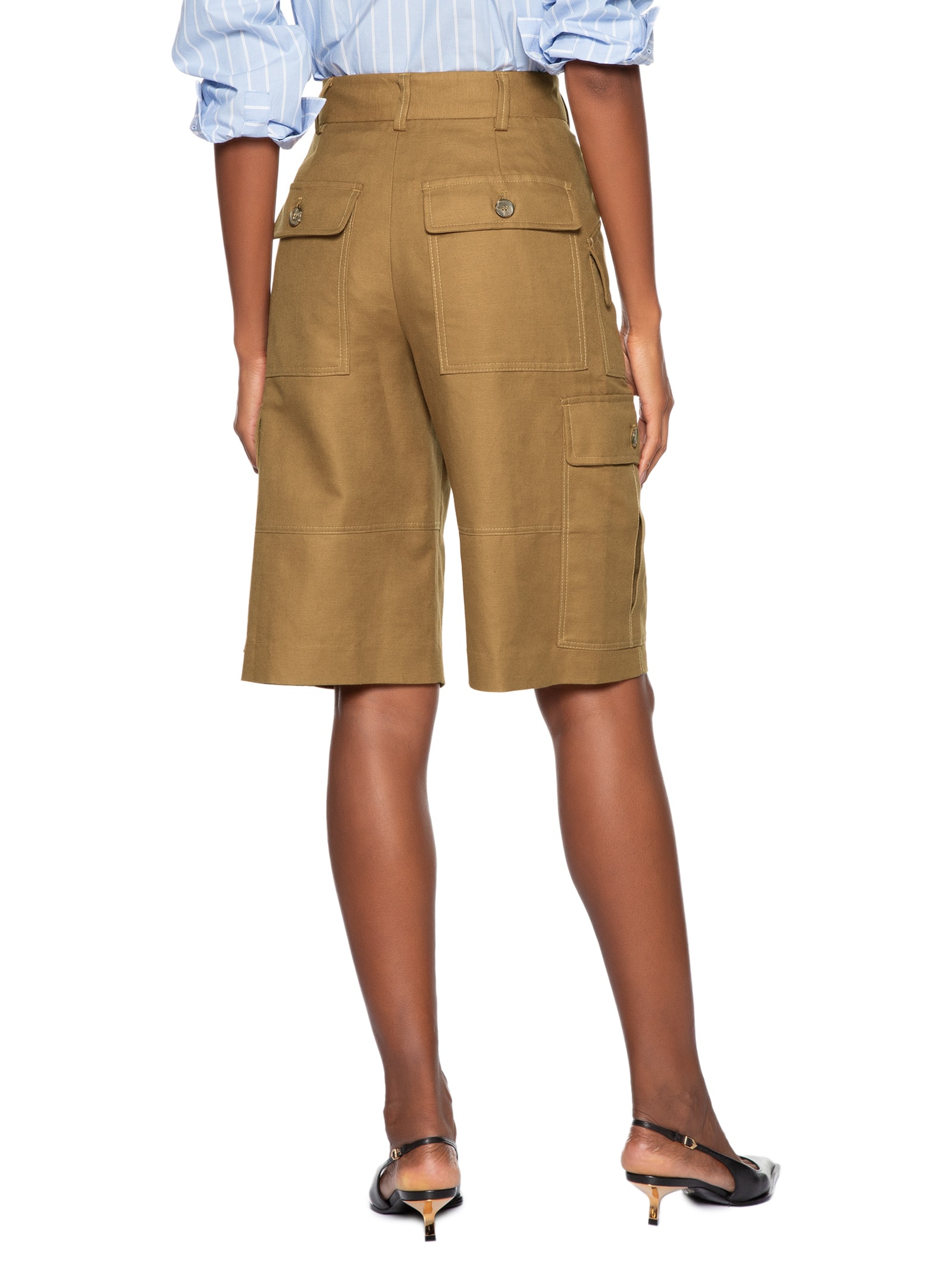 Bermuda Feminina Com Linho Antique Verde Animale