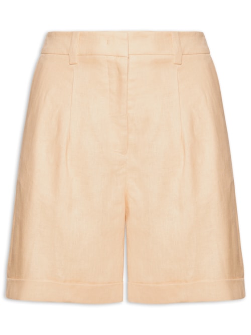 Bermuda Feminina De Linho – Bege