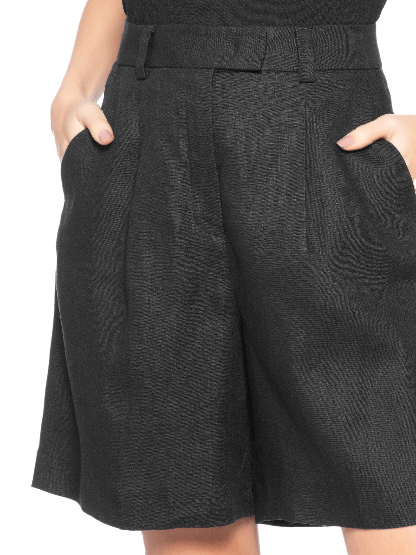 Bermuda Feminina de Linho – Preto Animale