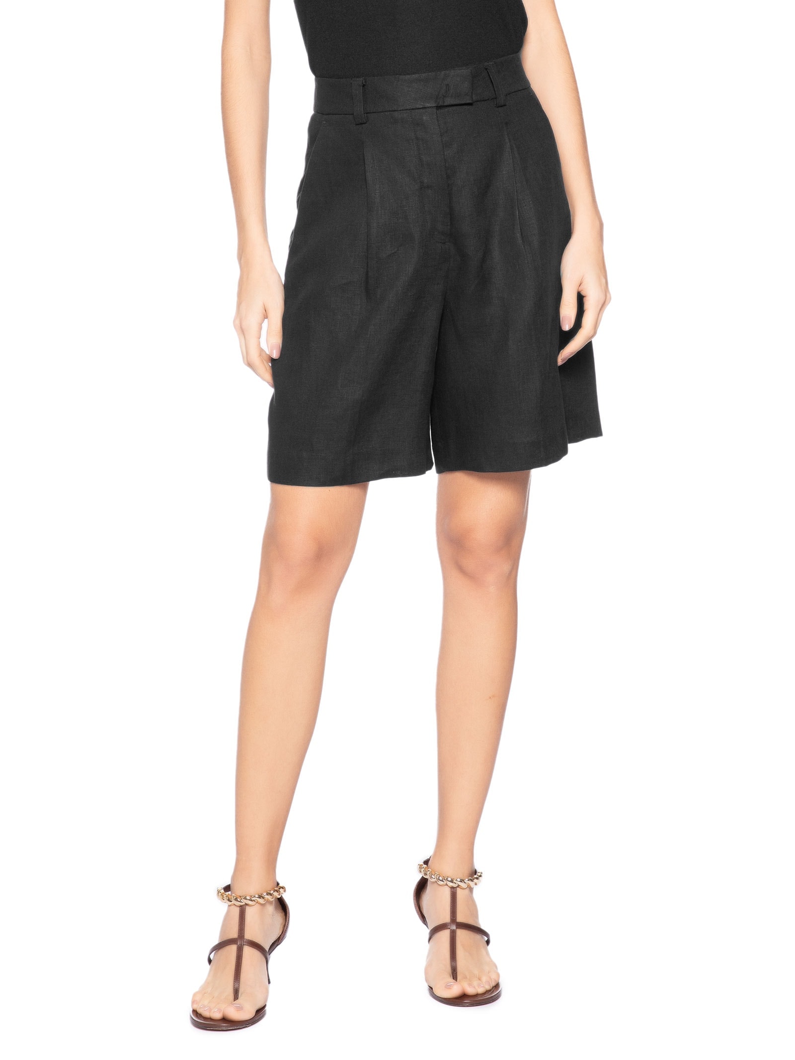 Bermuda Feminina de Linho – Preto Animale