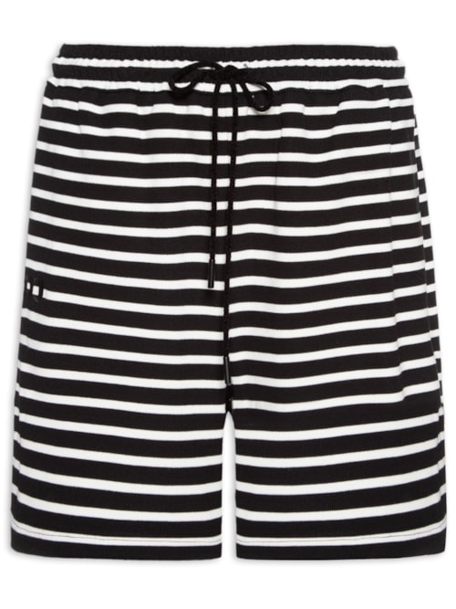 Bermuda Feminina de Moletom Logo Listrada – Preto