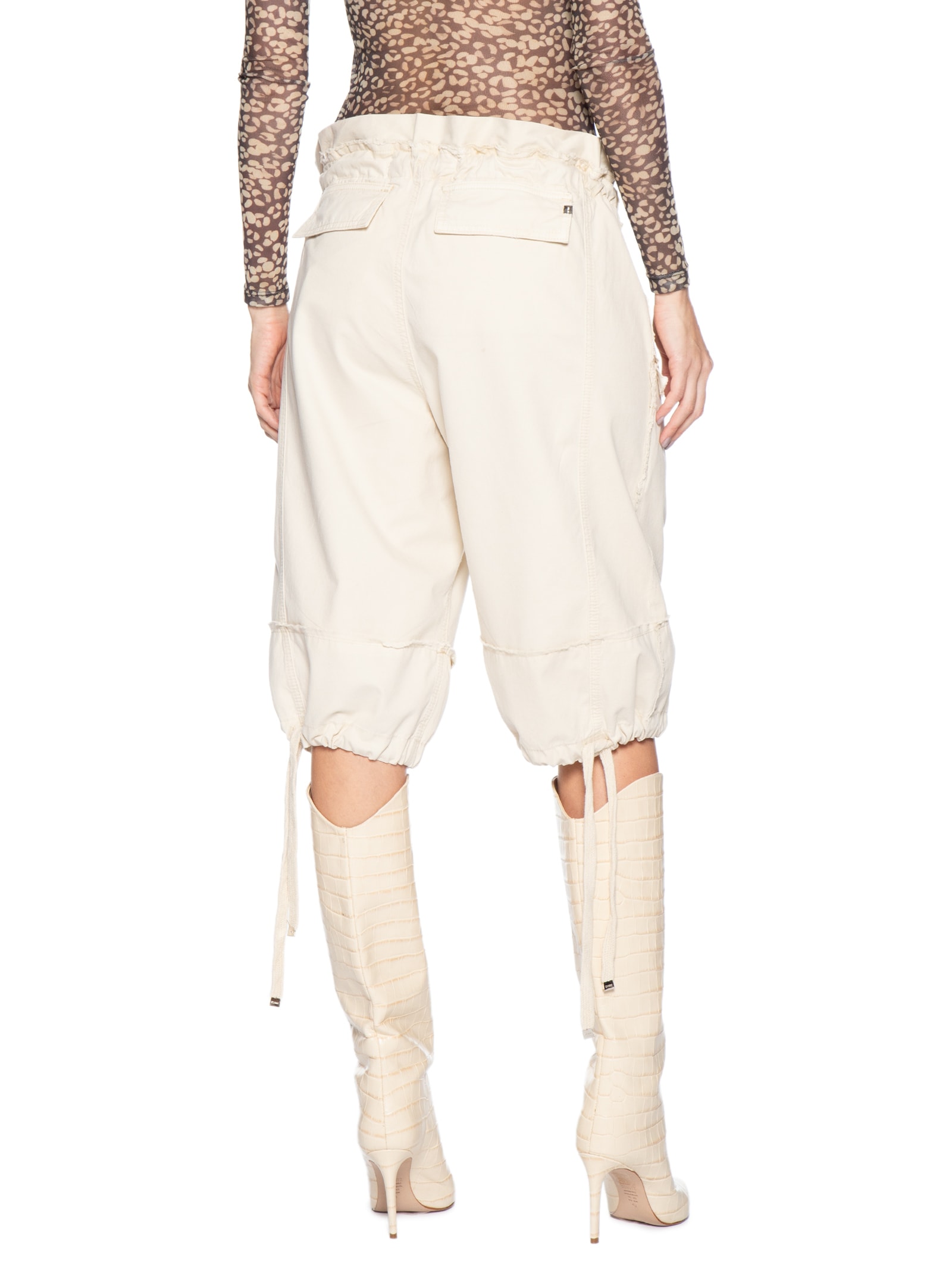 Bermuda Feminina De Sarja Bege Animale