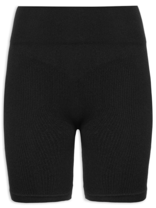 Bermuda Feminina Esportiva Biker Sem Costura – Preto