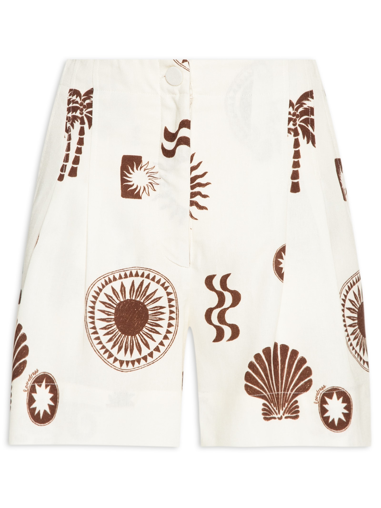 Bermuda Feminina Estampa Sol Rio Bege Dress To