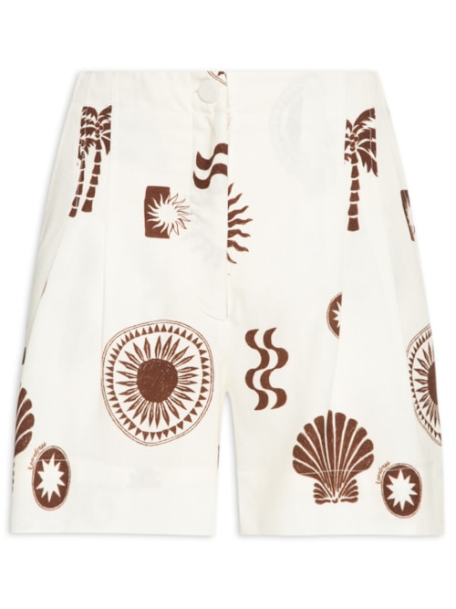 Bermuda Feminina Estampa Sol Rio – Bege