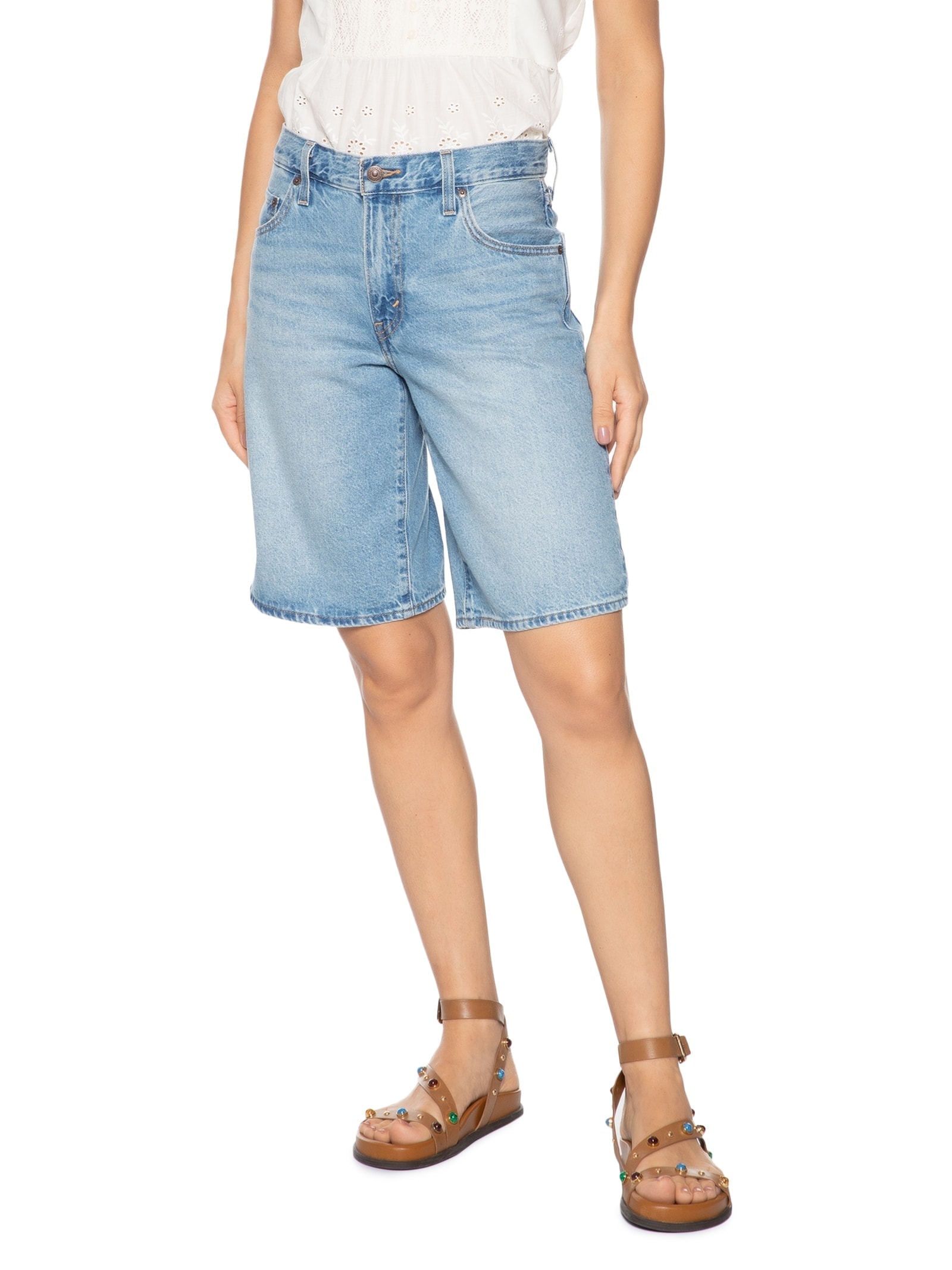 Bermuda Feminina Jeans Baggy Dad Jort Azul Levi's