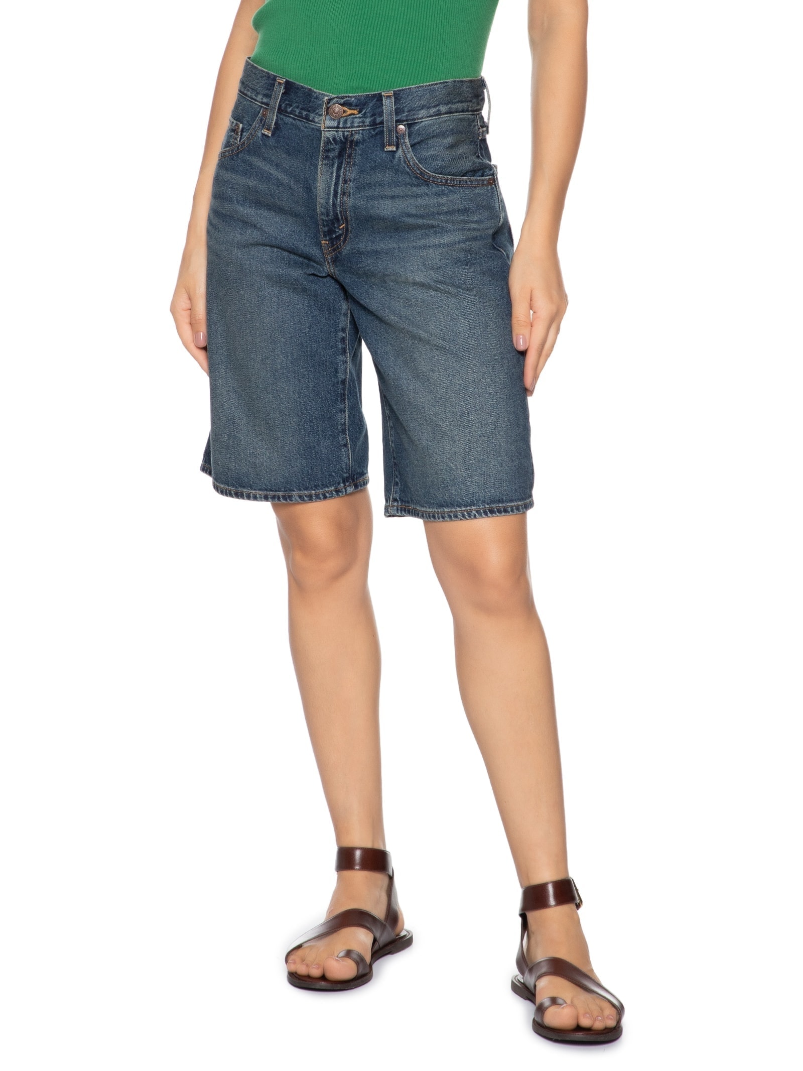 Bermuda Feminina Jeans Baggy Dad Jort Azul Levi's