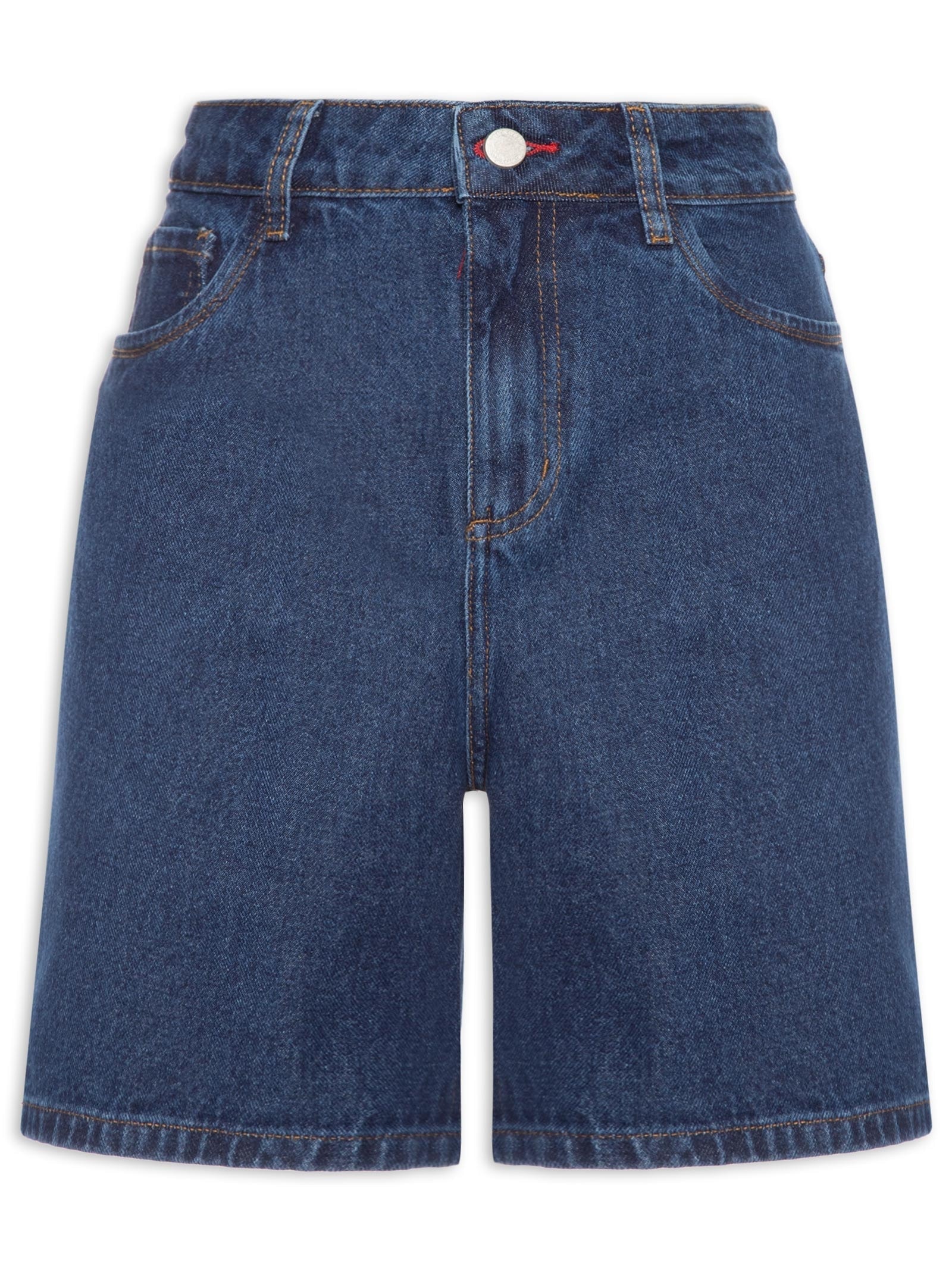 Bermuda Feminina Jeans Basic Azul Cantão