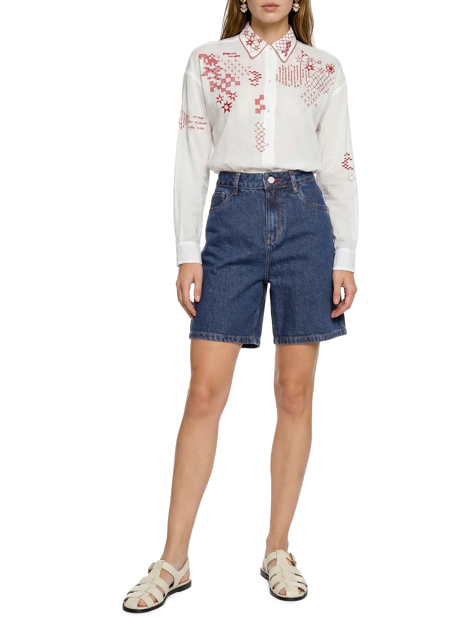 Bermuda Feminina Jeans Basic Azul Cantão