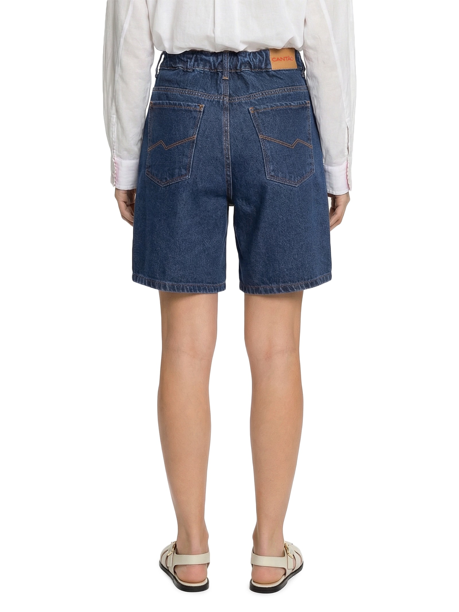 Bermuda Feminina Jeans Basic Azul Cantão